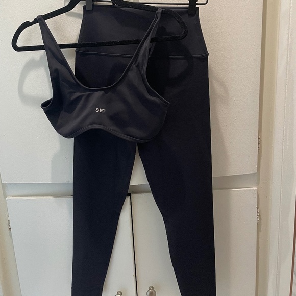 Set Active Luxform Lux Stitch Bra and High-Rise Leggings in black M NWT - Picture 4 of 4